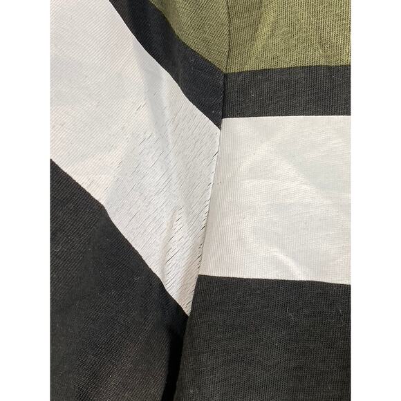 GUESS Men's Olive Green Striped Crewneck Short Sleeve T-Shirt SZ M - Picture 6 of 14